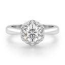 Round Cut Diamond Hidden Halo Unique Style Anniversary Ring for Women