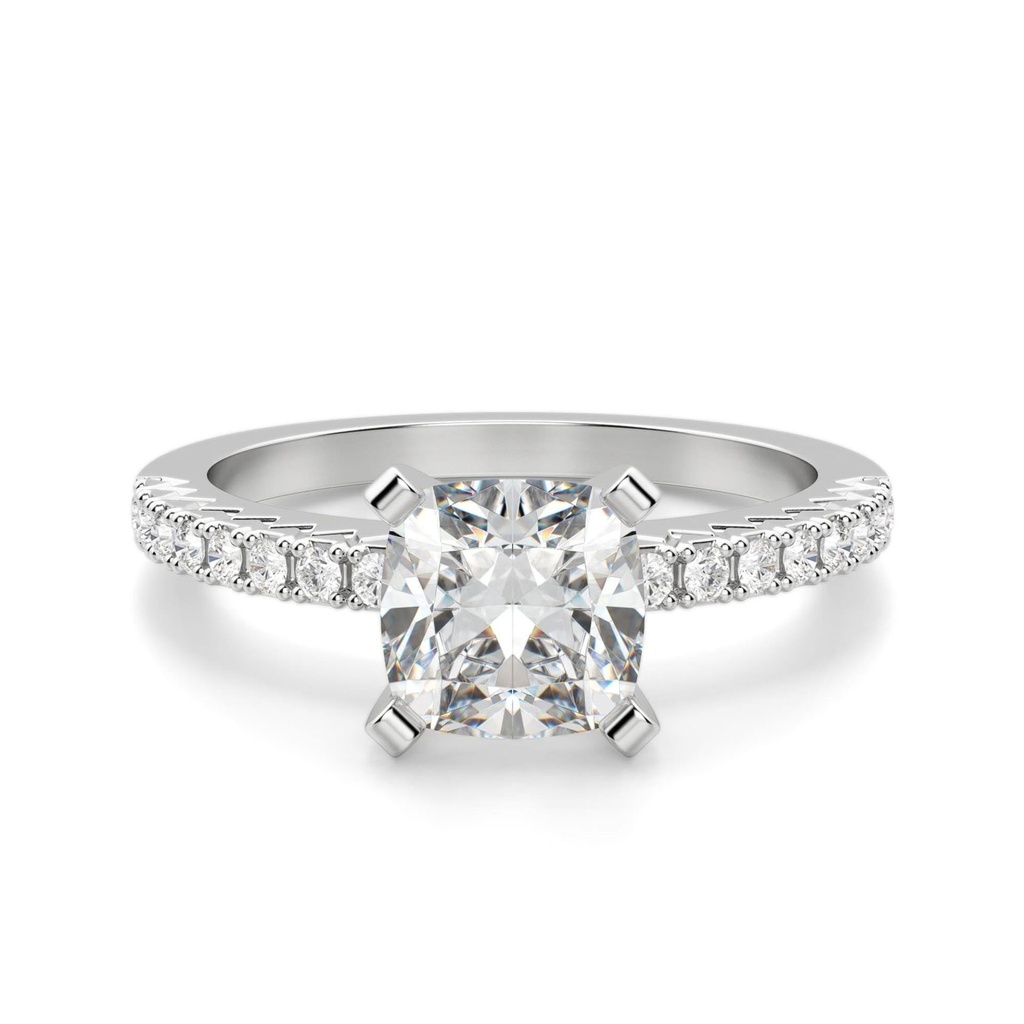 Cushion Cut Diamond With Accents Engagement Ring for Women