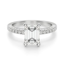 Emerald Cut Diamond With Accents Engagement Ring for Women