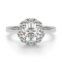Round Cut Diamond Halo Engagement Ring For Women