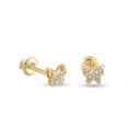 Round Cut Diamond Butterfly Shape Stud Earrings For Women