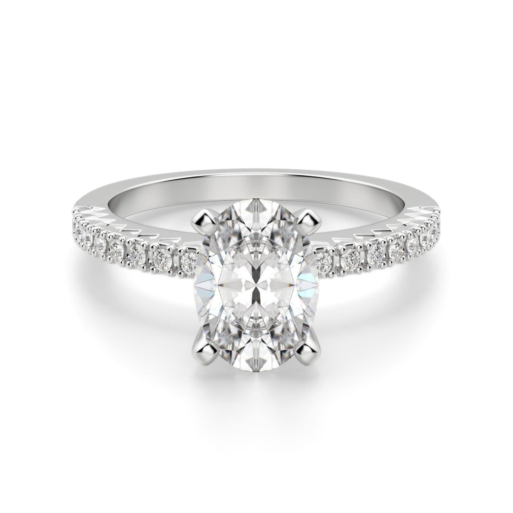 Oval Cut Diamond With Accents Engagement Ring for Women