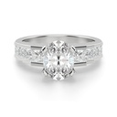 Oval And Princess Cut Step Set Engagement Ring For Women