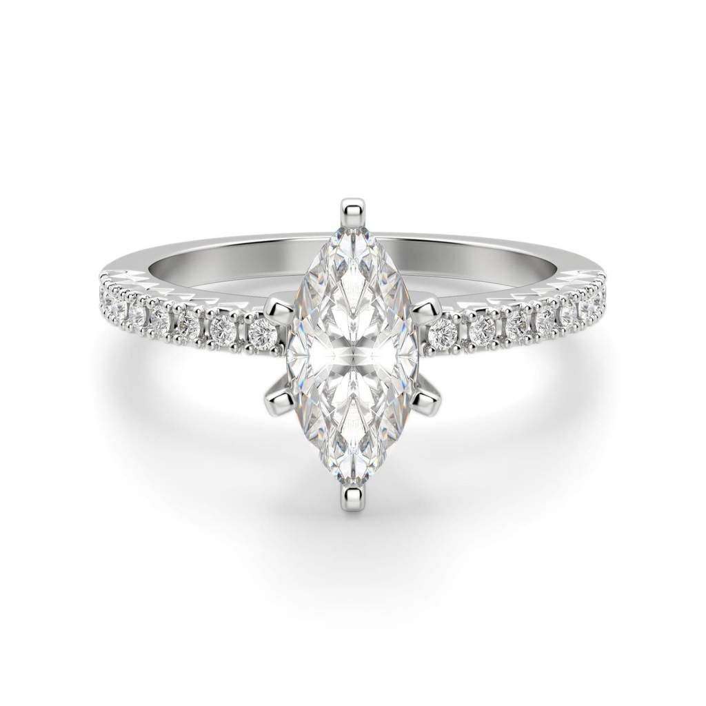 Marquise Cut Diamond With Accents Engagement Ring for Women