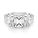 Emerald Cut Diamond Three Stone Engagement Ring for Women