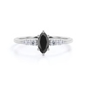 Marquise Cut Stone Black & White Diamond Ring