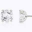  Hexagon Cut Diamond Solitaire Stud Earring For Women