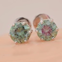 Green Round Cut Stone Stud Earring For Women