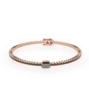 Balck Emerald And Round Stone Sterling Silver Tennis Bracelet For Women