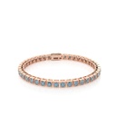 Blue Round Stone Sterling Silver Tennis Bracelet For Women