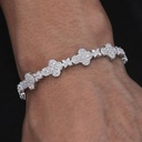 Round Moissanite Star Cross Link Bracelet