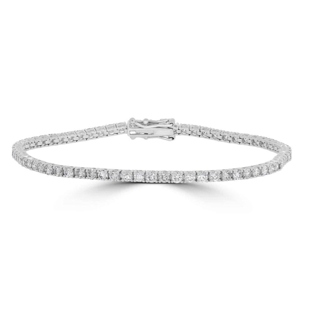 Round Shaped Prong Setting Tennis Diamond Bracelet In White Gold