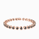 Black Round Cut Diamond Sterling Silver Tennis Bracelet For Women