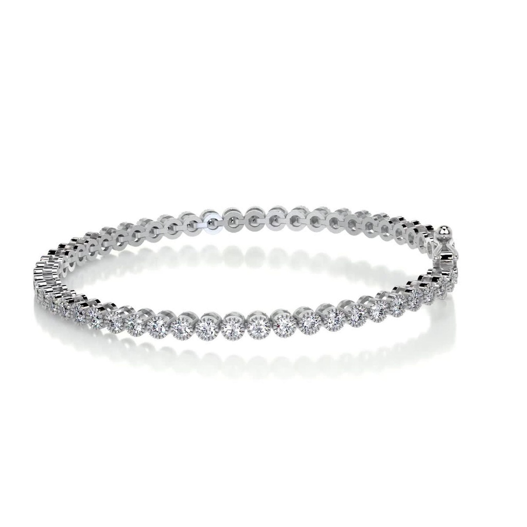 3.5 mm Round Cut Diamond Tennis Bracelet For Women