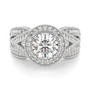 Round Cut Diamond Vintage Unique Style Anniversary Ring for Women