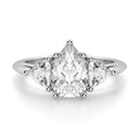 Pear Cut Diamond Three Stone Engagement Ring for Women