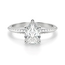 Pear Cut Diamond Knife Edge With Accents  Engagement Ring For Women