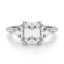Emerald Cut Diamond Three Stone Engagement Ring For Women