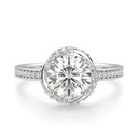 Round Cut Diamond Floral Shape Engagement Ring For Women