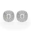  Round Cut Diamond Double Halo Stud Earrings For Women