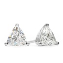 Trillion Cut Diamond Basket Set Push Back Stud Earrings For Women