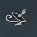 Make a bold impression with this unique unisex diamond pendant fashioned from 14 kt white gold and featuring lab grown diamonds