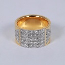 Trendy hip hop diamond band for men crafted in 14 kt yellow gold lab grown diamond ring
