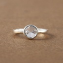 Embrace elegance with our rose cut diamond ring crafted in 14kt white gold with a labgrown diamond