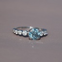 Fine Solitaire Jewelry crafted from 14 kt round cut blue treated diamond ring with vvs clarity