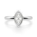  Marquise Cut Diamond Bezel Set Solitaire Engagement Ring For Women