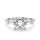 Princess Cut Diamond Three Stone Engagement Ring For Women