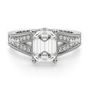 Emerald Cut Diamond Hidden Split Shank Anniversary Ring for Women