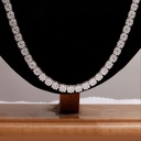 Round cut diamond tennis chain minimalist necklace bridal gift For Men