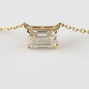 East West Emerald Solitaire Pendant Emerald Cut Classic Pendant -Pendant -Bridesmaid 