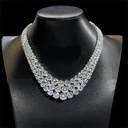 White Gold Plating 925 Sterling Silver Women Fashion Mix Stone Size Moissanite Choker Necklace