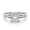 Princess Cut Diamond Solitaire Bridal Set For Women