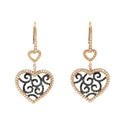  Heart Shape Round Cut Black & White Diamond Drop Earrings For Women