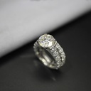  Round Shape Prong Set Moissanite Bridal Set Ring