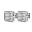 Round Cut Moissanite Square Stud Earrings For Unisex