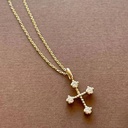 2.20 MM Round Cut Cross Pendant For Women
