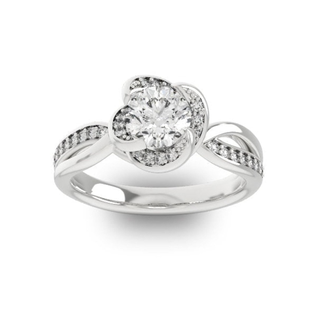  Forever One Swirl engagement ring-Victorian inspired engagement ring-Charles and Colvard diamond ring- vintage engagement ring