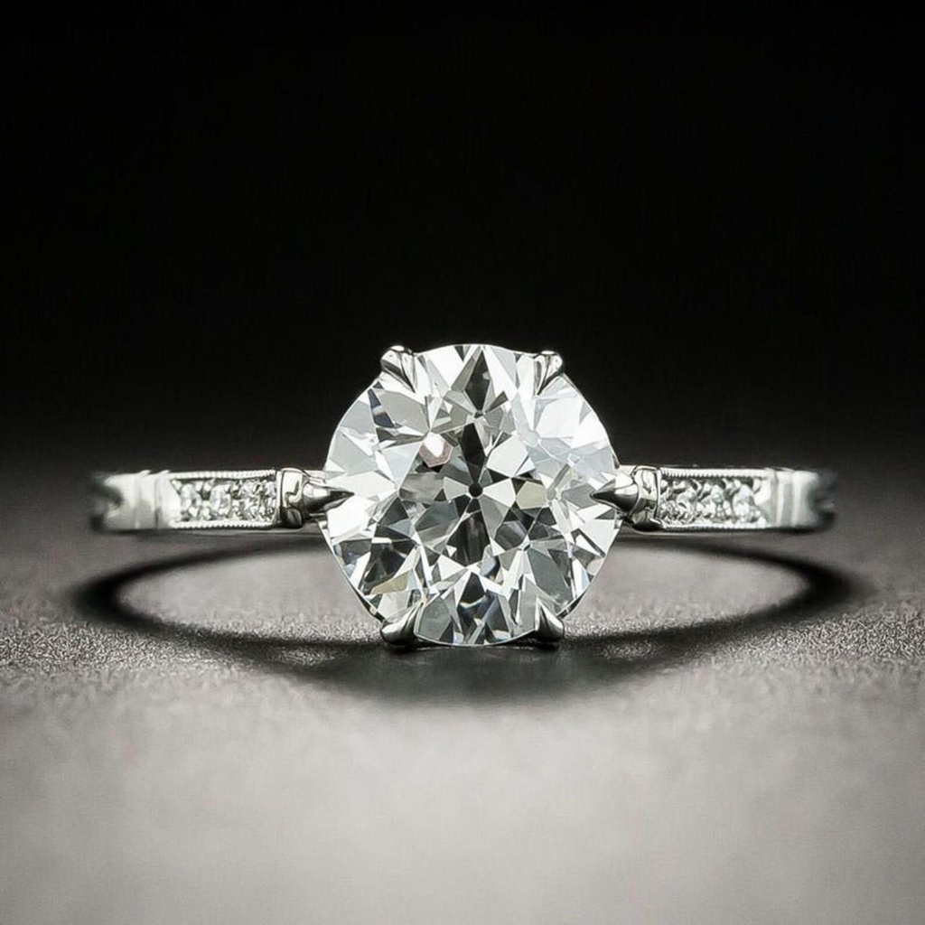  Round Old European Cut  Ring  /Art Deco Ring/OEC Cut Ring/ Mid- Century Ring/ Anniversary Gifts For Her