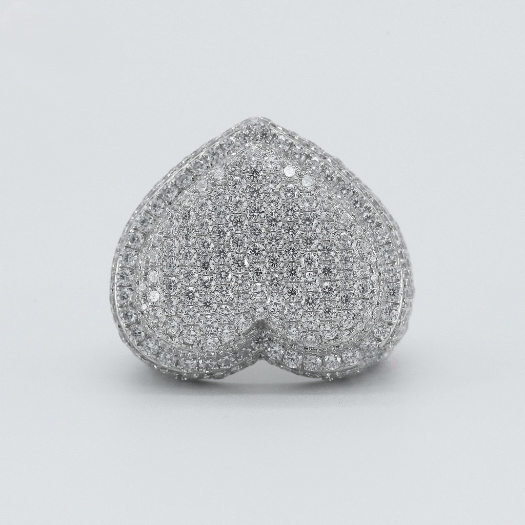 Stylish 14 kt White Gold lab created Diamond Hip Hop Ring adding a stylish touch to any outfit with enhanced vvs clarity