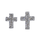 Baguette Cross VVS Moissanite Daimond Earrings