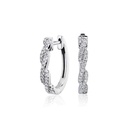 Round Cut Diamond Twisted Huggie Hoop Earrings for Women