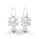 Round Cut Diamond Huggie Hoop Earrings for Women