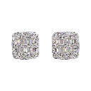 Square Baguette Infill VVS Moissanite Daimond Earrings