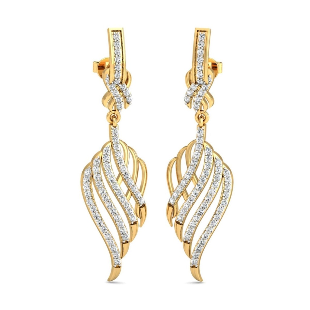Round Cut Diamond Big Drop Dangle Unique Earrings For Women