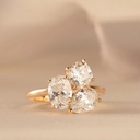 Three Stone Moissanite Ring, Unique Style Moissanite Wedding Ring, 18K Solid Gold Moissanite Engagement Ring, Promise Ring For Her