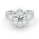 Round Cut Diamond 3 Stone Split Shank Heavy Anniversary Ring for Women
